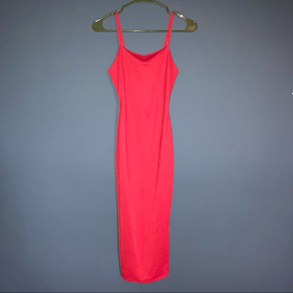 Bright Red Midi Dress